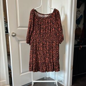 Off the shoulder Leopard Print Women's Dress